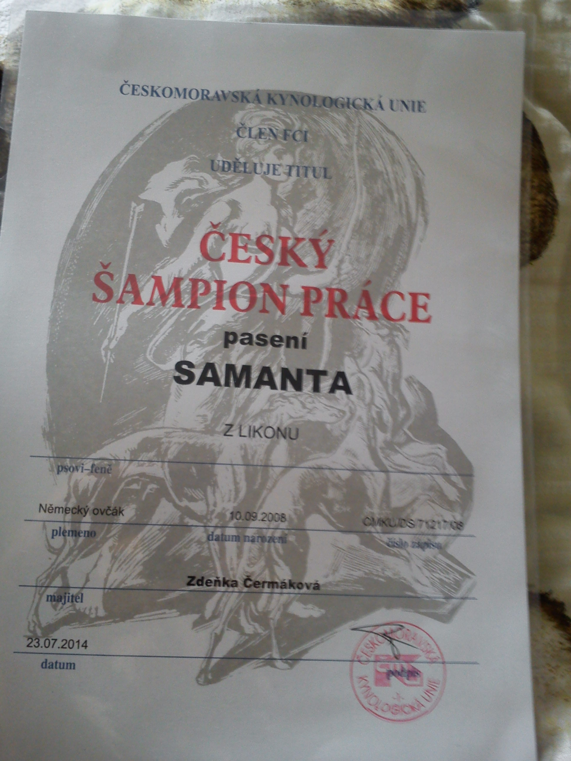 Samanta - Český šampion práce